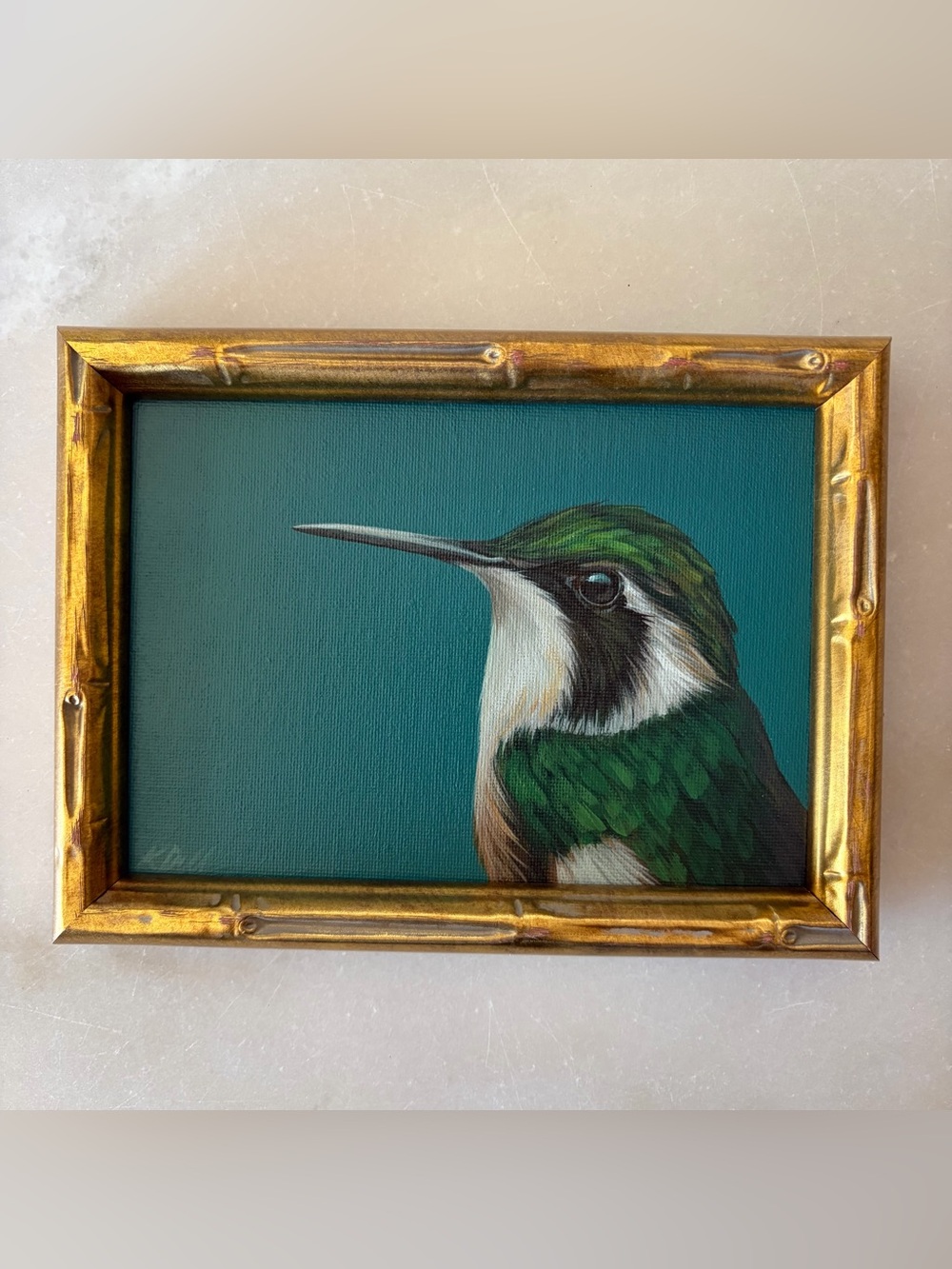 ORIGINAL Bee Hummingbird Painting